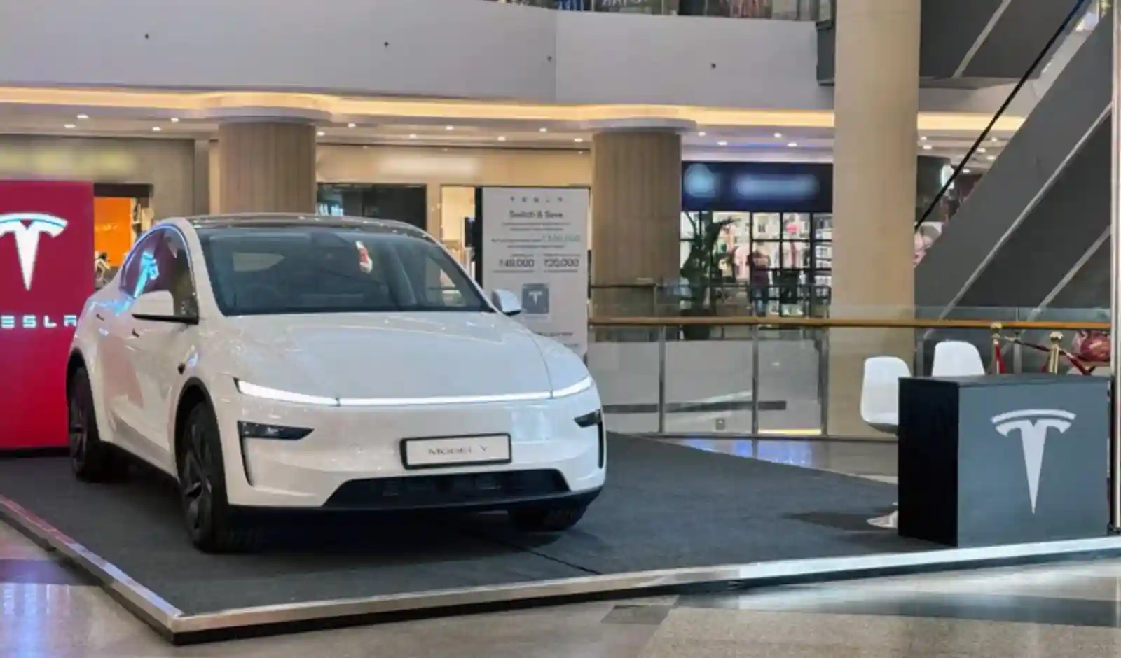 Tesla Model Y Showcased at Pavilion Mall Ludhiana