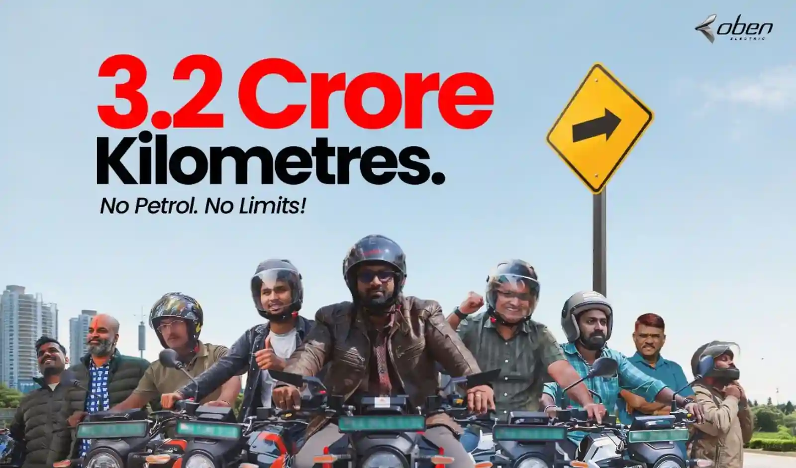 Oben Electric Riders Clock 3.2 Crore Km Milestone