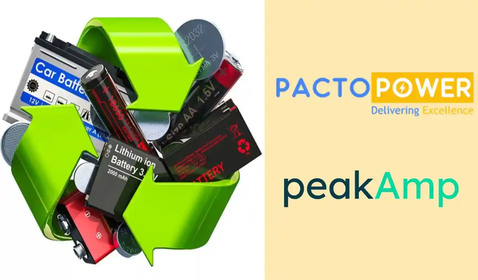 PeakAmp, Pacto Power Partner for Battery Waste Management